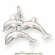 Sterling Silver Dolphins Charm