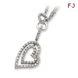 Sterling Silver Double Heart CZ Necklace