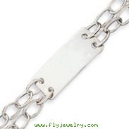 Sterling Silver Double Strand Oval Link ID Bracelet