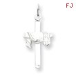 Sterling Silver Draped Cross Charm