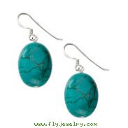 Sterling Silver Dyed Blue Howlite Dangle Earrings