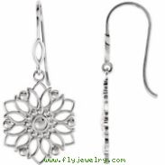 Sterling Silver EARRING Complete No Setting NONE Pair Polished METAL FASHION DANGLE EARRING