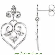 Sterling Silver EARRING Complete No Setting NONE Pair Polished METAL FASHION DANGLE EARRING