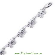 Sterling Silver Elephants Bracelet