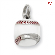 Sterling Silver Enamel Baseball Charm