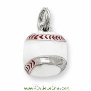 Sterling Silver Enamel Baseball Charm