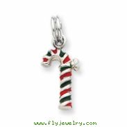 Sterling Silver Enamel Candy Cane Charm