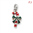 Sterling Silver Enamel Candy Cane Charm