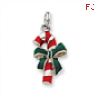 Sterling Silver Enamel Candy Cane Charm