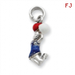 Sterling Silver Enamel Cheerleader Charm