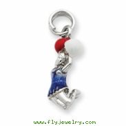 Sterling Silver Enamel Cheerleader Charm