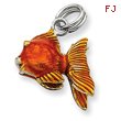 Sterling Silver Enamel Goldfish Charm