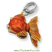 Sterling Silver Enamel Goldfish Charm