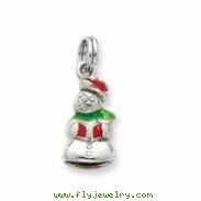 Sterling Silver Enamel Snowman Charm