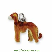 Sterling Silver Enameled Afgan Dog Charm