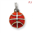 Sterling Silver Enameled Basketball Charm