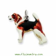 Sterling Silver Enameled Beagle Charm