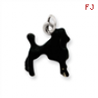 Sterling Silver Enameled Black Poodle Charm