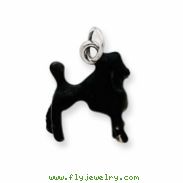 Sterling Silver Enameled Black Poodle Charm