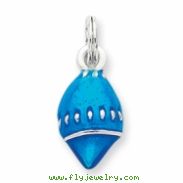 Sterling Silver Enameled Blue Shell Charm