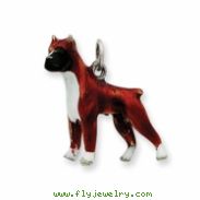 Sterling Silver Enameled Boxer Dog Charm