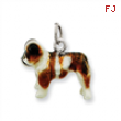 Sterling Silver Enameled Bulldog Charm