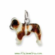 Sterling Silver Enameled Bulldog Charm