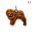 Sterling Silver Enameled Chow Dog Charm