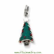 Sterling Silver Enameled Christmas Tree Charm