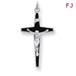 Sterling Silver Enameled Crucifix Pendant