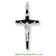 Sterling Silver Enameled Crucifix Pendant