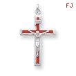 Sterling Silver Enameled Crucifix Pendant