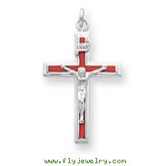 Sterling Silver Enameled Crucifix Pendant