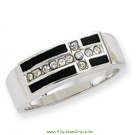 Sterling Silver Enameled CZ Ring