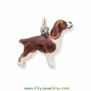 Sterling Silver Enameled English Springer Spaniel Charm