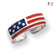 Sterling Silver Enameled Flag Toe Ring