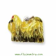 Sterling Silver Enameled Full Shiu Tzu Charm