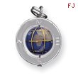 Sterling Silver Enameled Globe Charm