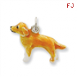 Sterling Silver Enameled Golden Retriever Charm