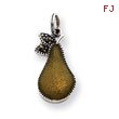 Sterling Silver Enameled Green Pear Charm