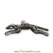 Sterling Silver Enameled Greyhound Dog Charm