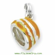 Sterling Silver Enameled Hamburger Charm