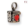 Sterling Silver Enameled Heart Prayer Box Charm