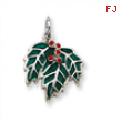 Sterling Silver Enameled Holly Charm