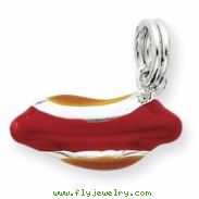 Sterling Silver Enameled Hotdog Charm