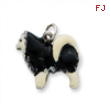 Sterling Silver Enameled Husky Dog Charm