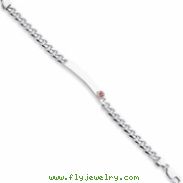 Sterling Silver Enameled Medical ID Curb Link Bracelet