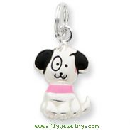 Sterling Silver Enameled Puppy Charm