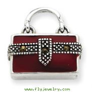 Sterling Silver Enameled Purse Charm