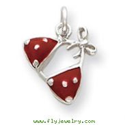 Sterling Silver Enameled Red Bikini Top Charm